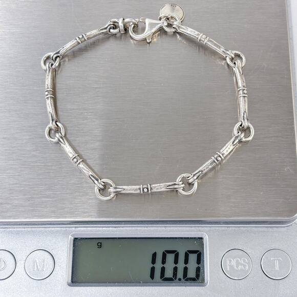 Estate Silpada Sterling Silver 925 Bamboo Bar Link Bracelet 7.5" B1696 - Picture 8 of 8